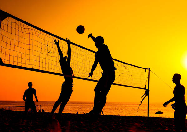 Download Volleyball Blue And Yellow Colour Wallpaper | Wallpapers.com