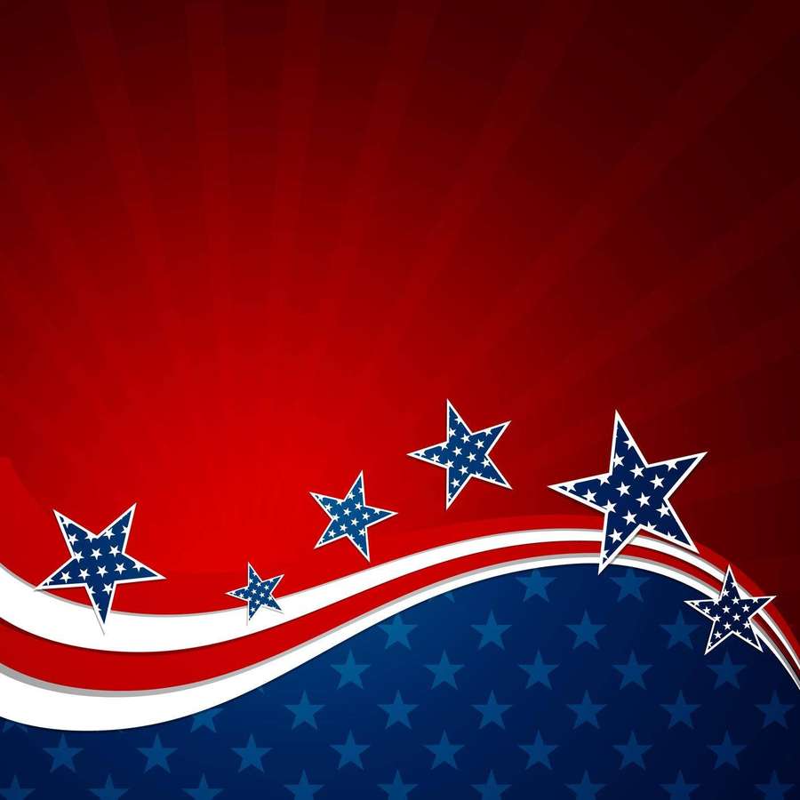 Patriotisches rotes blaues und weißes Sterne und Streifen Grafikdesign — 4. Juli Wallpaper