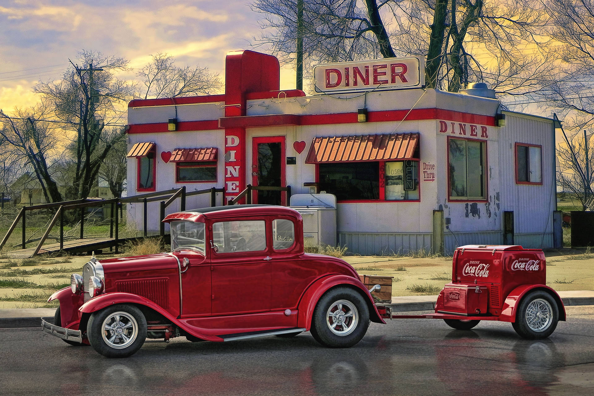 50s Diner Achtergrond