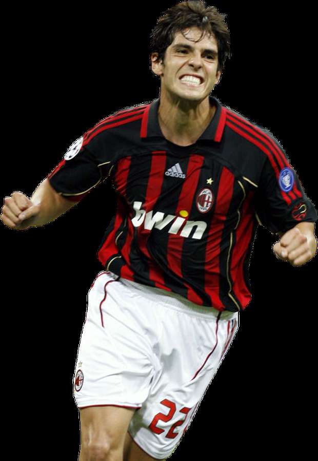 Soccer player celebrating victory in red black striped jersey — Ac Milan Wallpaper