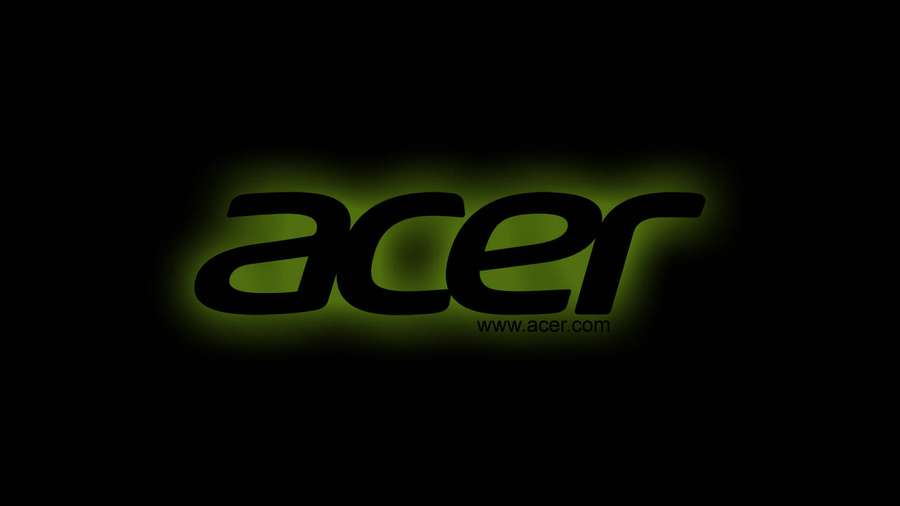 Logotipo da Acer brilhando verde no fundo preto — Acer Papéis de Parede
