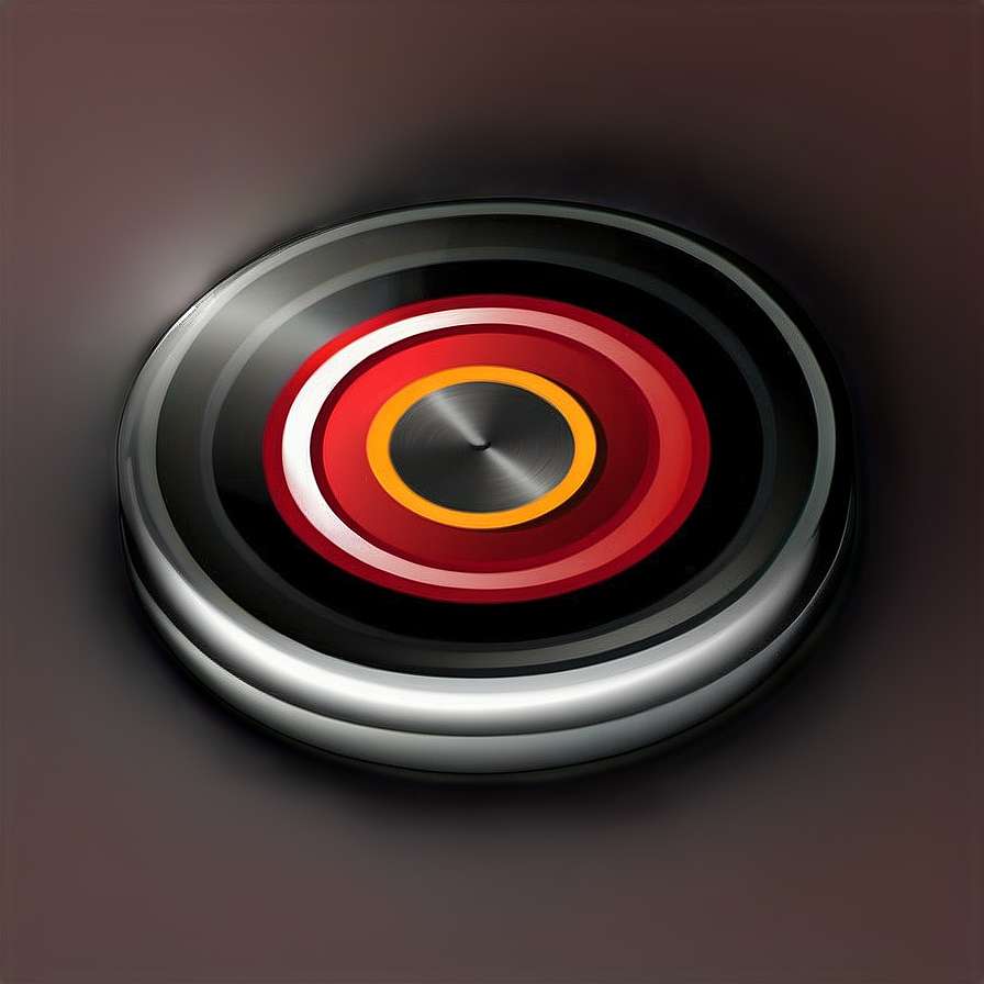 Glossy circular button with red white and gold rings on dark background — Address Logo PNG