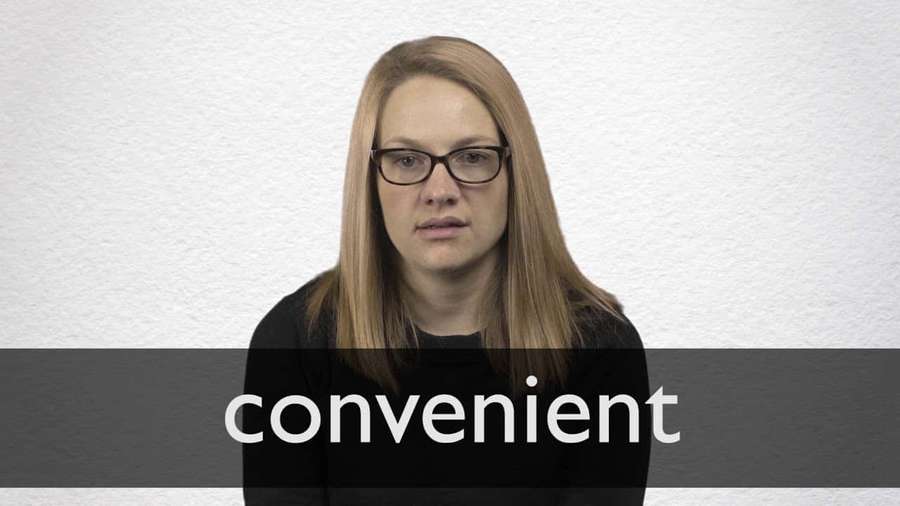 Eine Frau mit Brille blickt in die Kamera, während das Wort convenient auf ihrer Brust angezeigt wird. — Adjektive Wallpaper