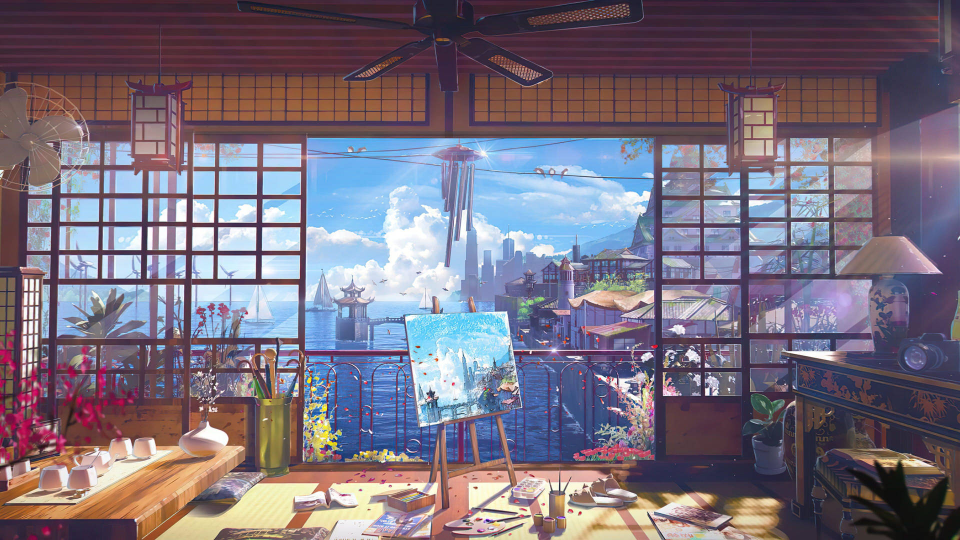 Æstetisk Anime Art Desktop Wallpaper