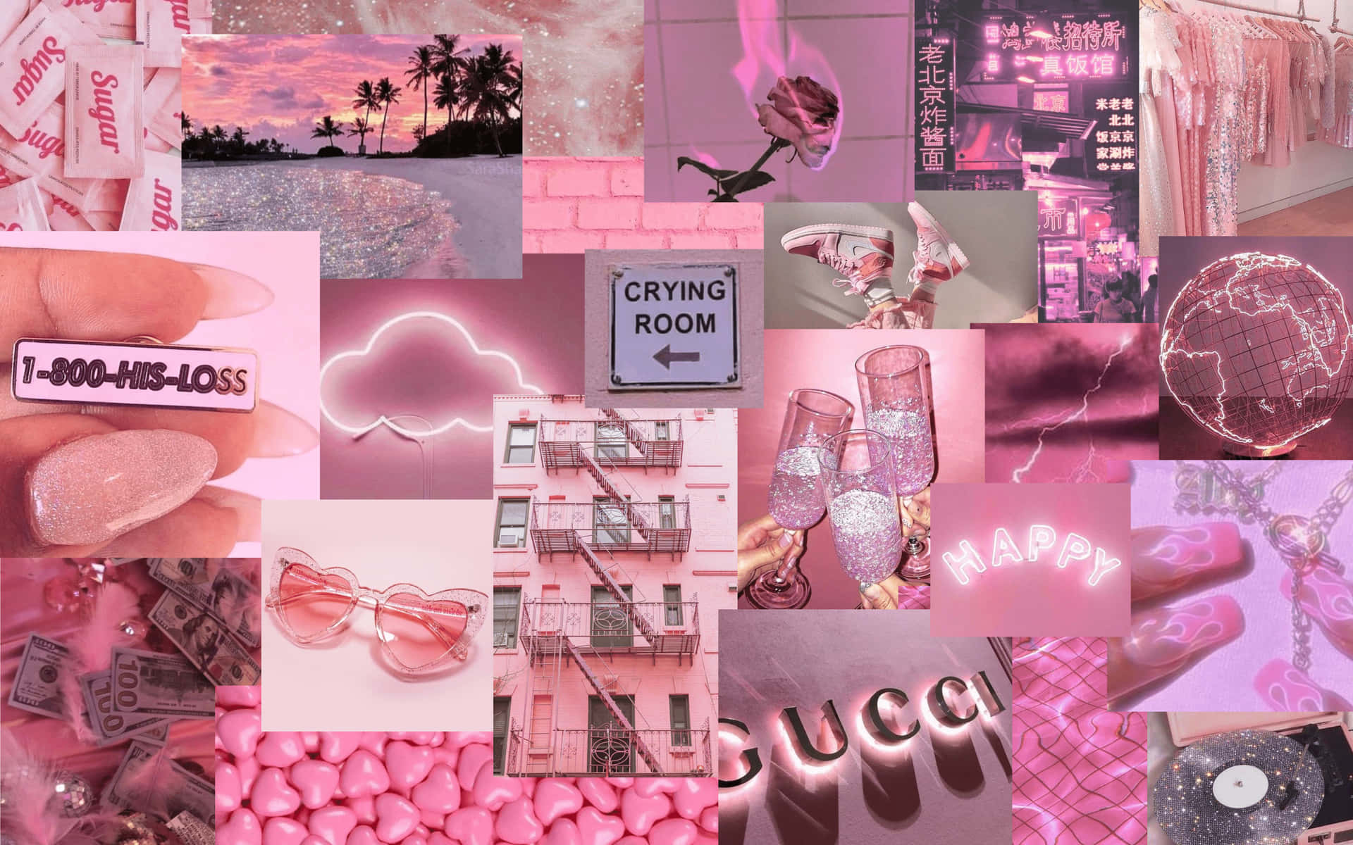 Aesthetic Laptop Collage Achtergrond