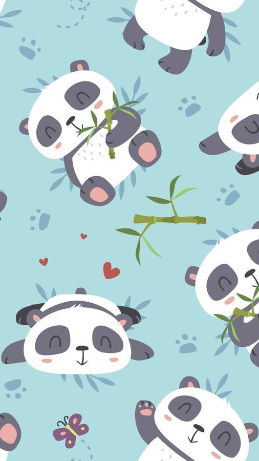 Aesthetic Panda Background Wallpaper