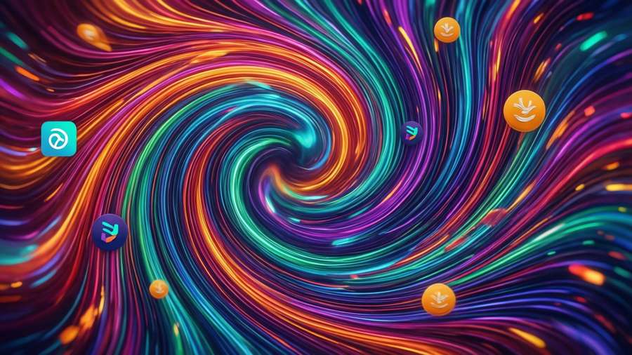 Colorful swirls with Afterpay logo symbolizing freedom. — Afterpay Wallpaper