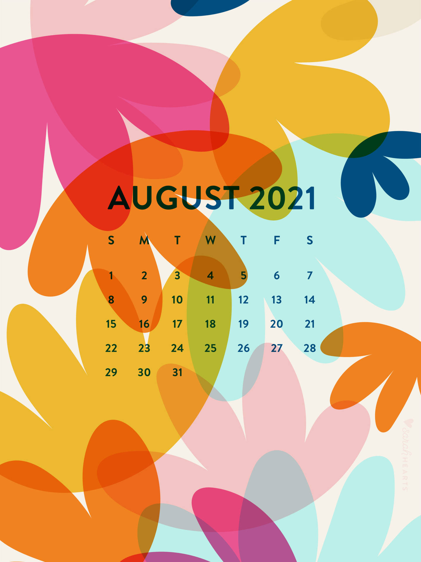 Agosto 2021 Sfondo Del Calendario