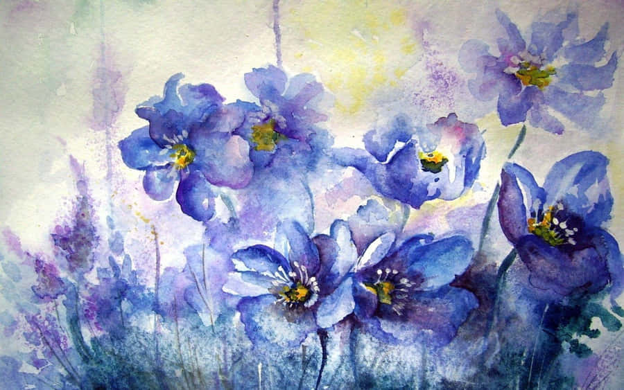 Akvarell Blommiga Bilder