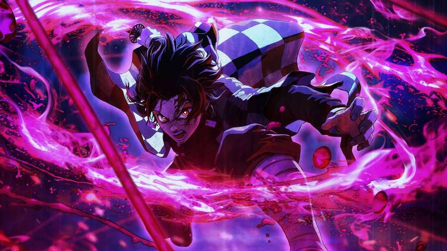 Anime-Figur im Kampf mit pinkem Energie-Aura — Alles Anime Wallpaper