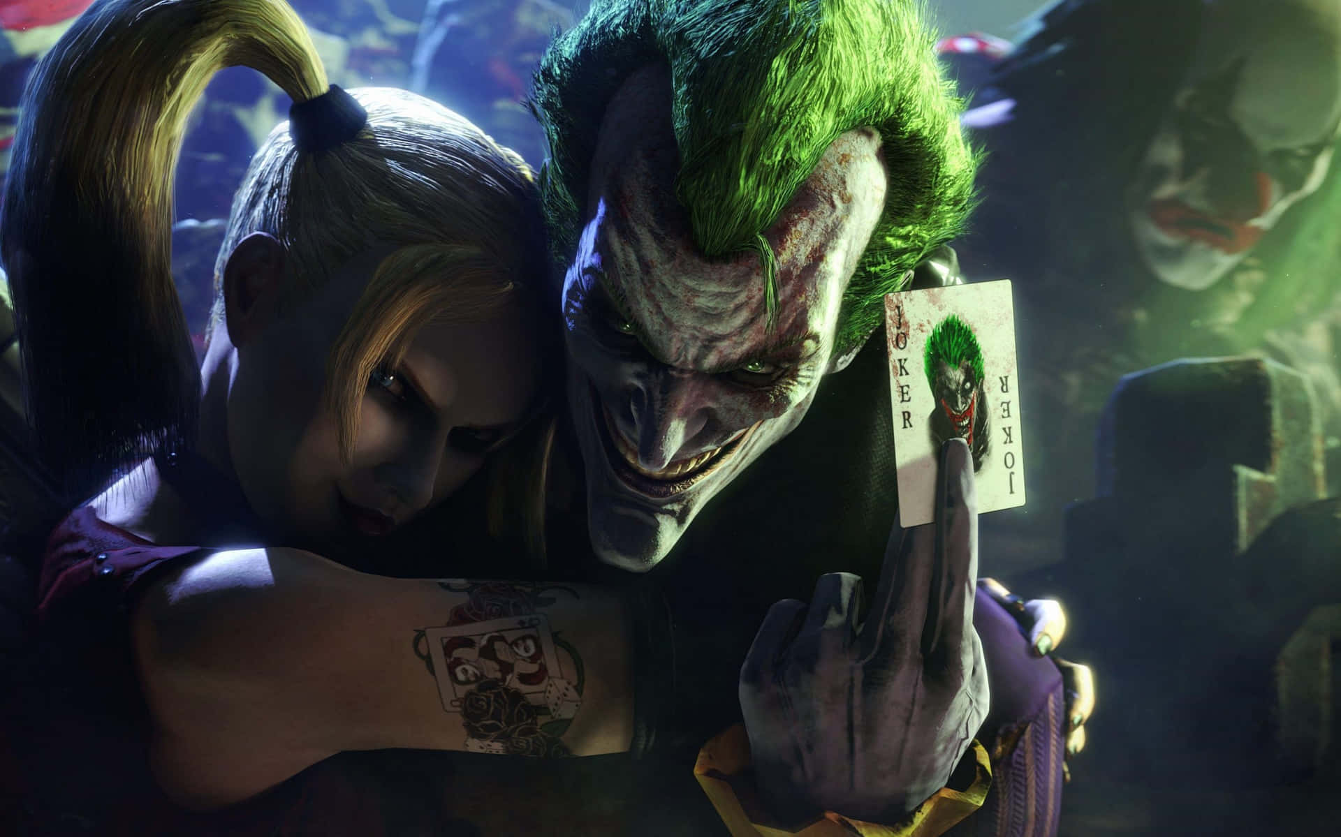 Älskar Joker Och Harley Quinn Självmordsgrupp Wallpaper