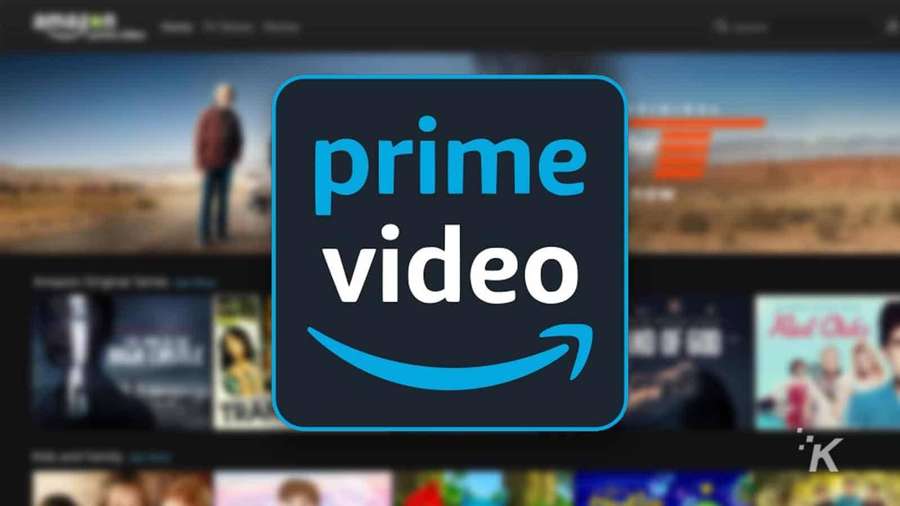 Amazon Prime Video logo displayed over a blurred streaming platform interface. — Amazon Prime Background