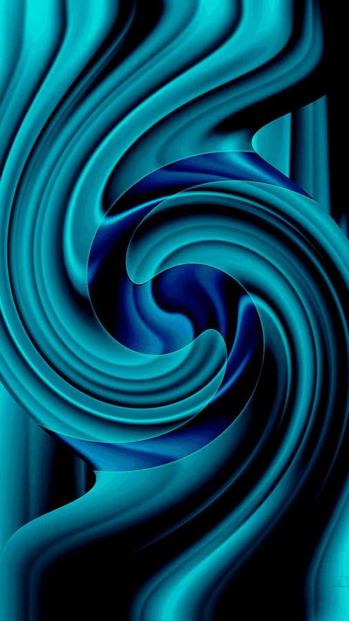 Dynamic teal and blue liquid swirls in a hypnotic spiral pattern. — Amoled S Wallpaper