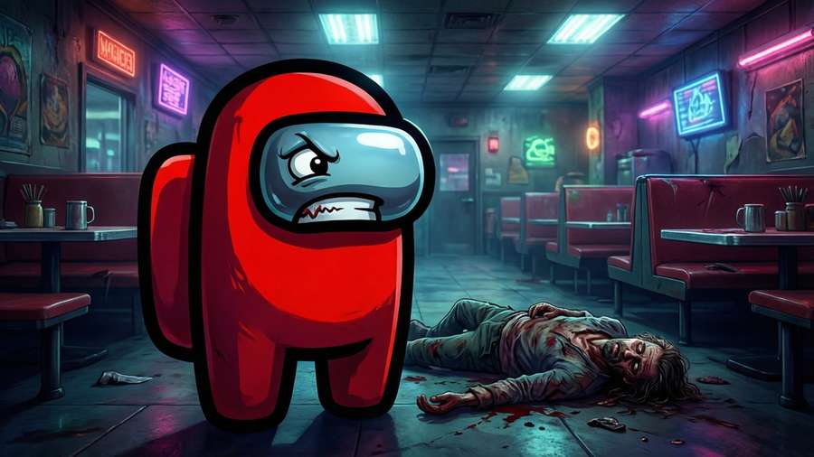 Red Sus at Crime Scene — Among US Meme Fonds d'écran