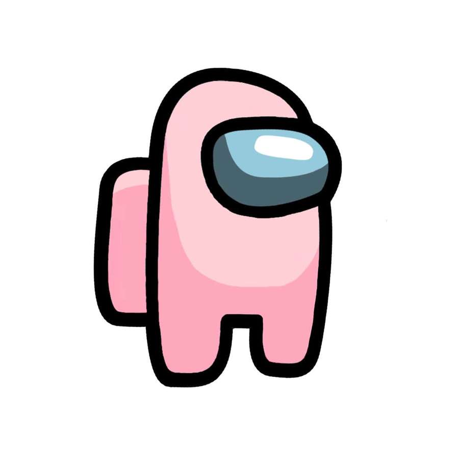 Rosa Cartoon-Astronautenfigur aus dem Spiel Among Us — Among US Space Bilder