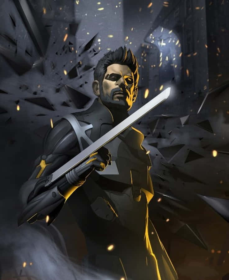 Android Deus Ex L'umanità Ha Diviso Lo Sfondo