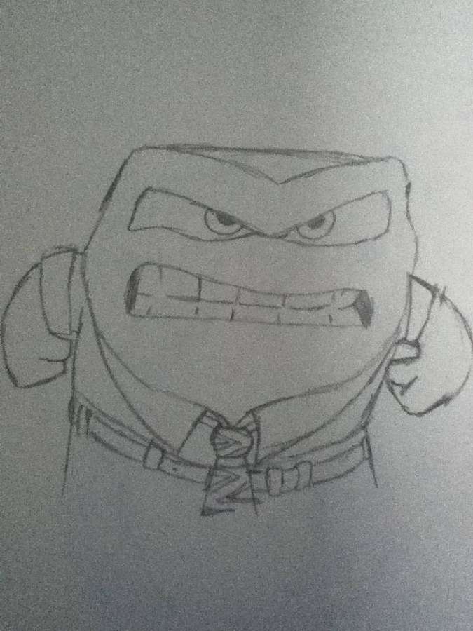 Angry cartoon character with clenched fists drawn in pencil. — Anger Background