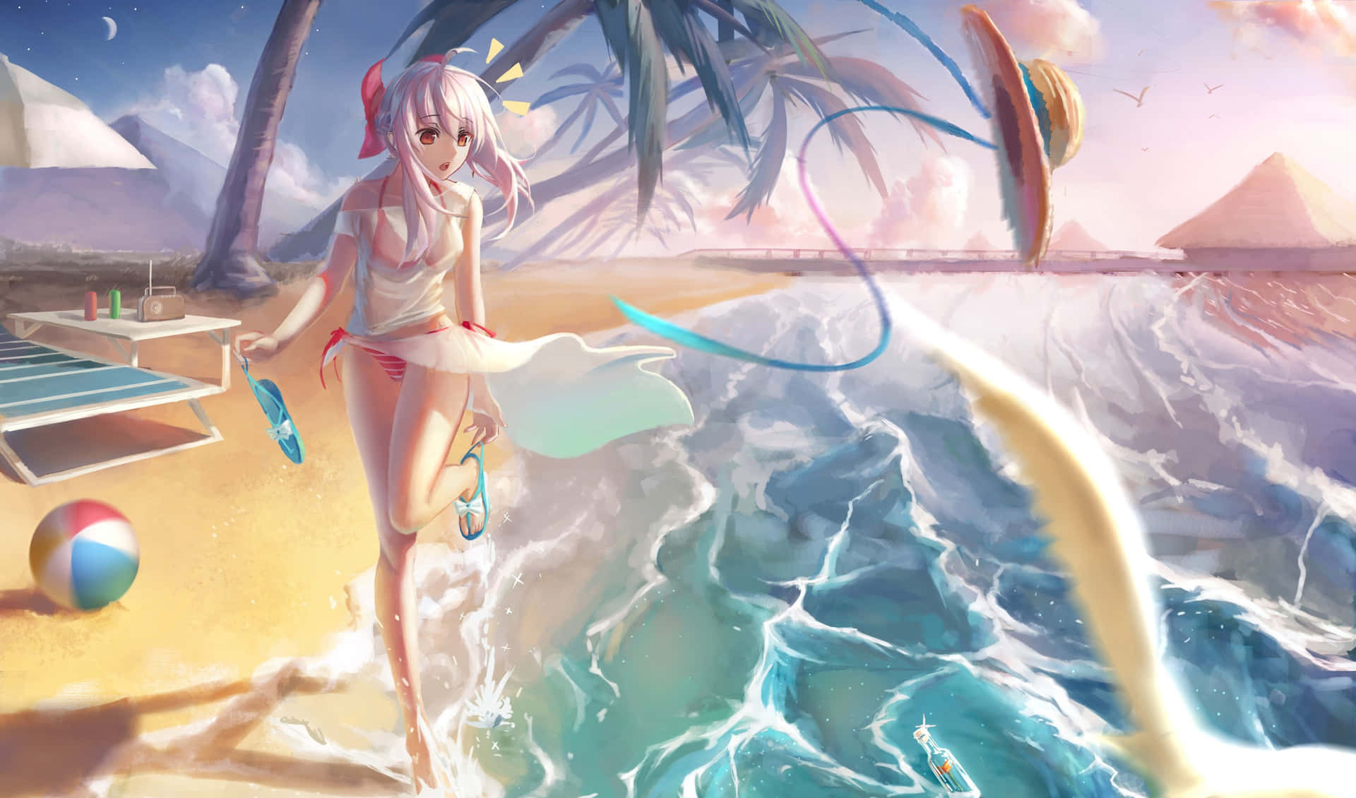 Download Feel the beauty of an anime summer with a beach day. |  Wallpapers.com