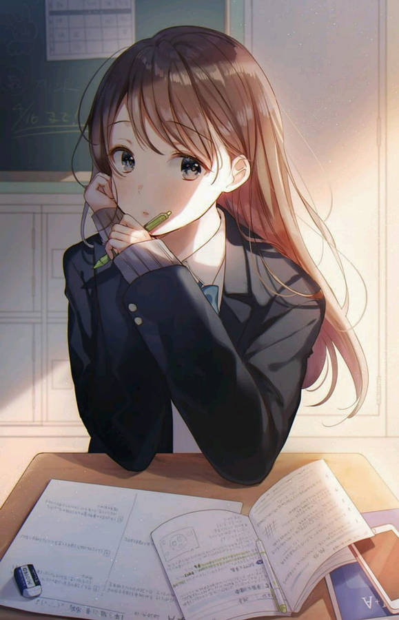 Anime Girl Phone Background Wallpaper