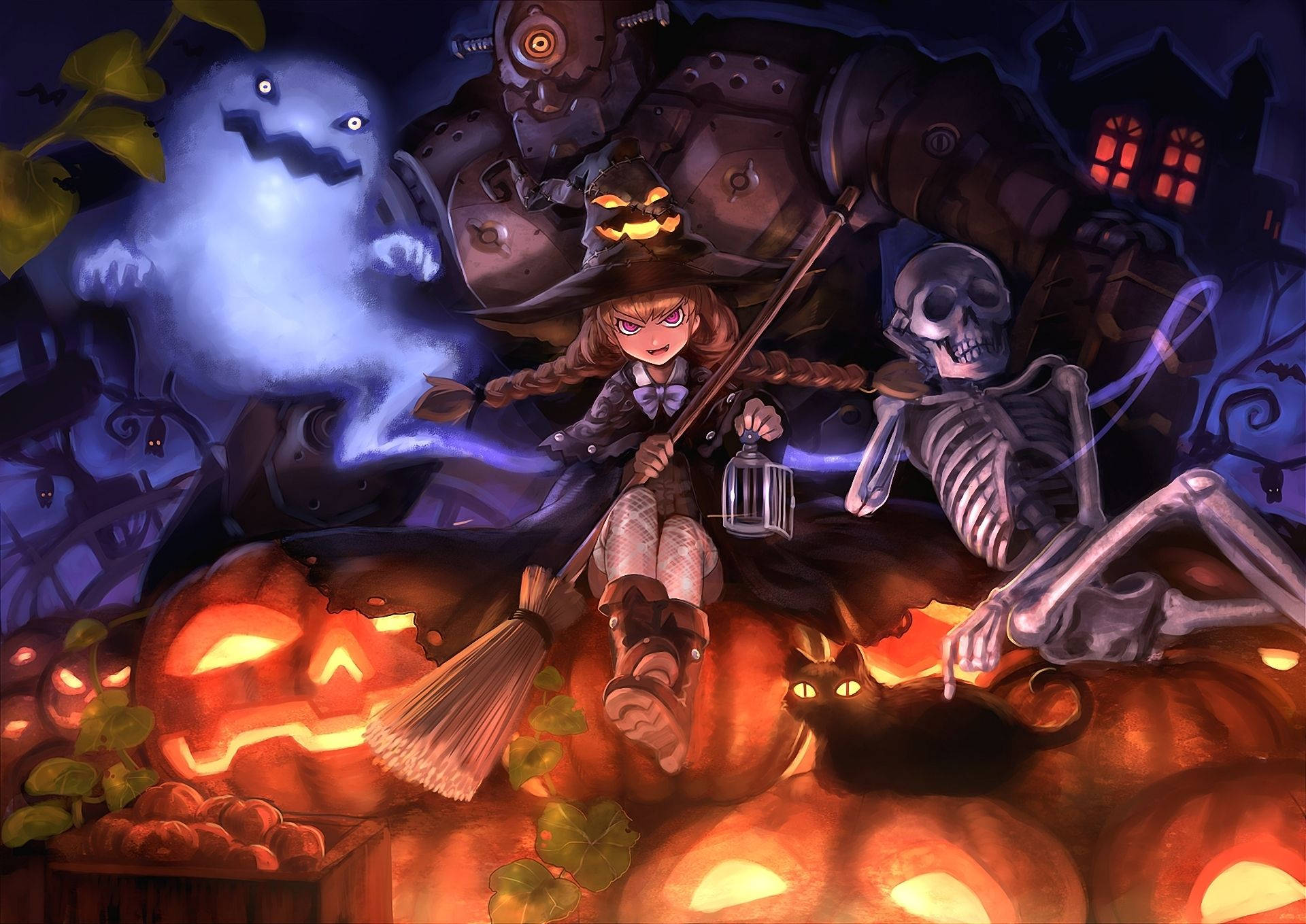 Anime Halloween Background Wallpaper