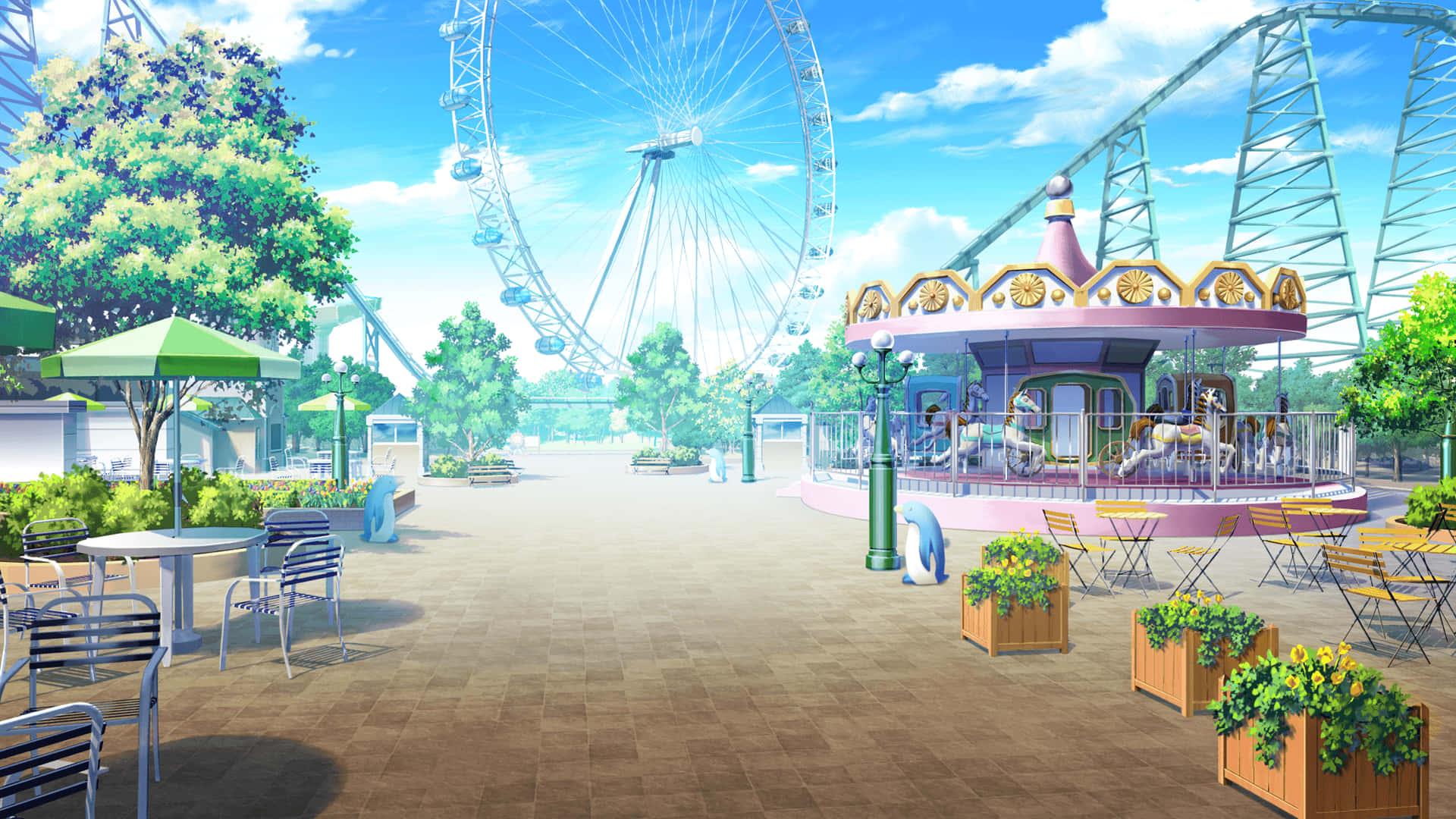Anime Park Scenery Wallpaper