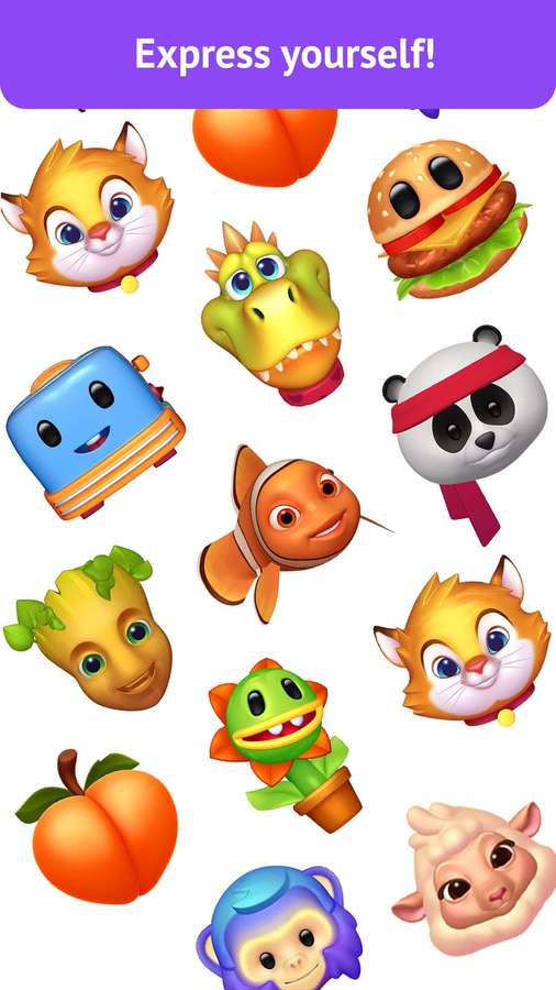 Collection of cute cartoon characters with big eyes and smiling faces. — Animojis Wallpaper