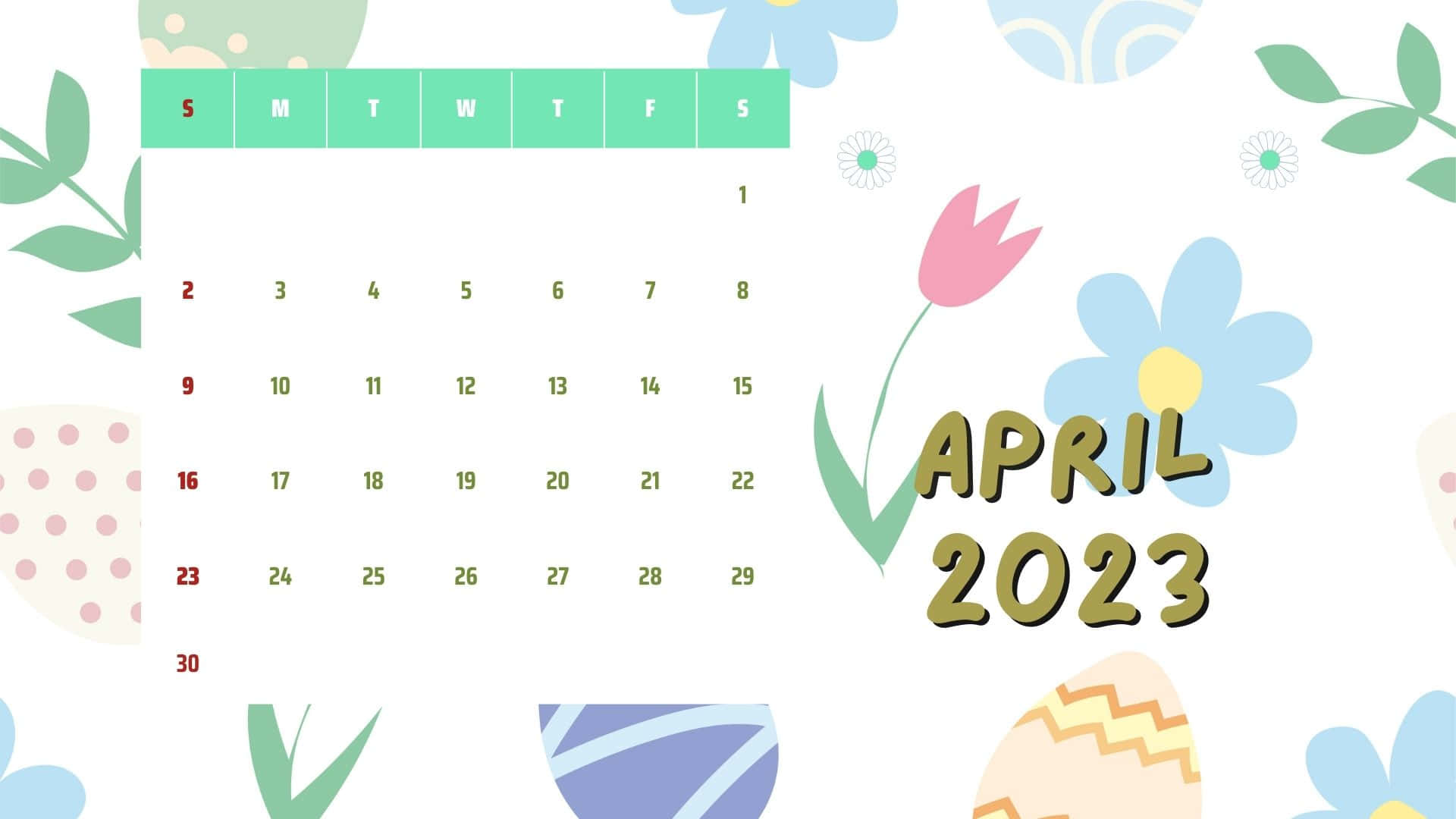 April 2023 Kalender Achtergrond