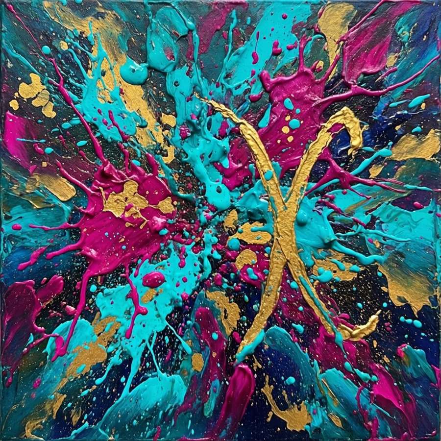 Colorful abstract splashes forming Aquarius theme. — Aquarius Zodiac Background