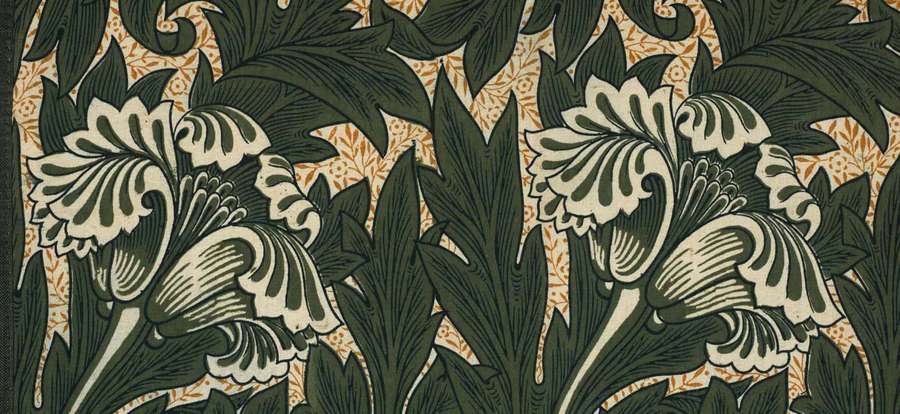 Papel tapiz floral vintage con flores verde oscuro y crema sobre fondo beige. — Arte textil Fondos de pantalla
