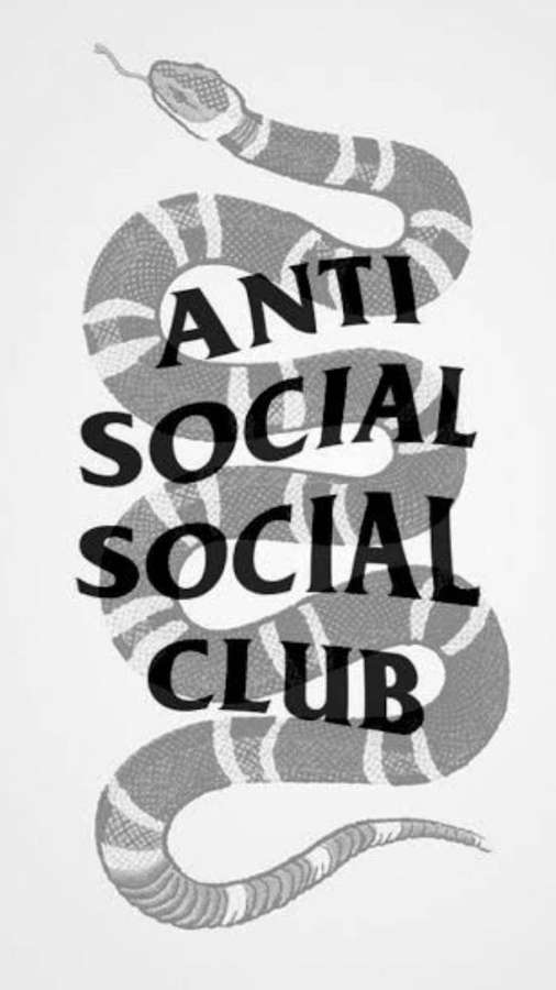 Zusammengerollte Schlangengrafik mit überlagerter anti social social club Text. — Asozial Wallpaper
