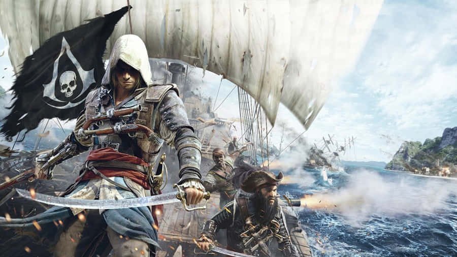 Assassin's Creed 4 Black Flag Ship Combat Wallpaper