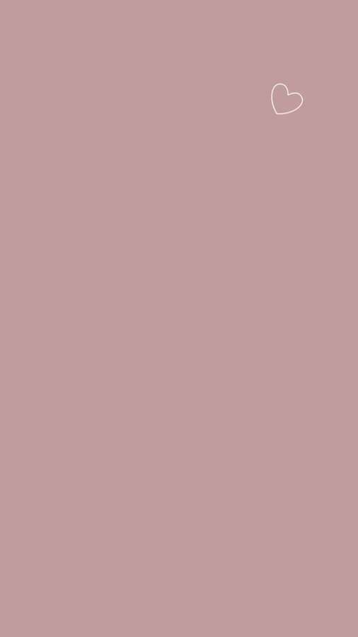 Ein schlichter mauvefarbener Hintergrund mit einem kleinen weißen Herz oben rechts. — Ästhetische Einfarbe Wallpaper