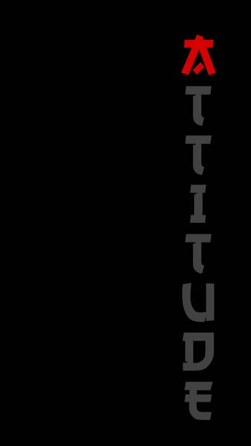 Vertical text reading attitude with red A on black background — Attitude Picture
