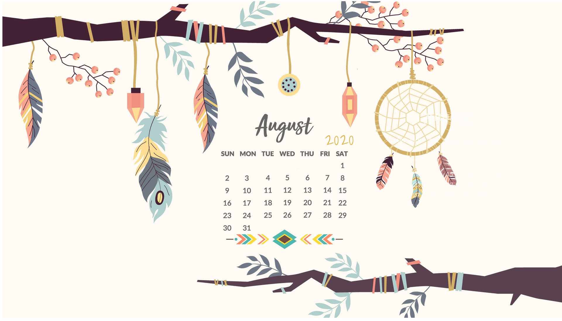 Augusti 2021 Kalender Wallpaper