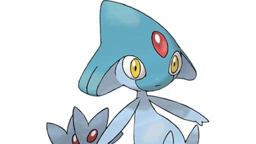Blue anime Pokémon with red eyes and pointed head — Azelf Wallpaper