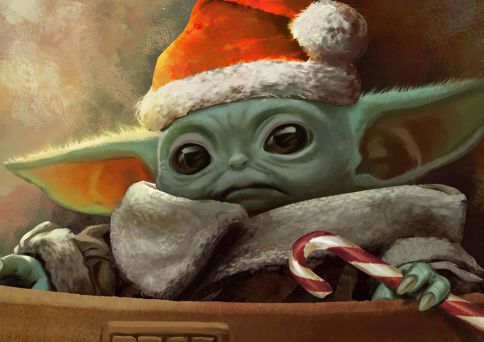 Baby Yoda Christmas Background Wallpaper