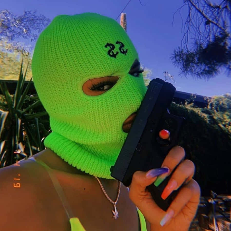 Baddie Ski Mask Aesthetic Achtergrond