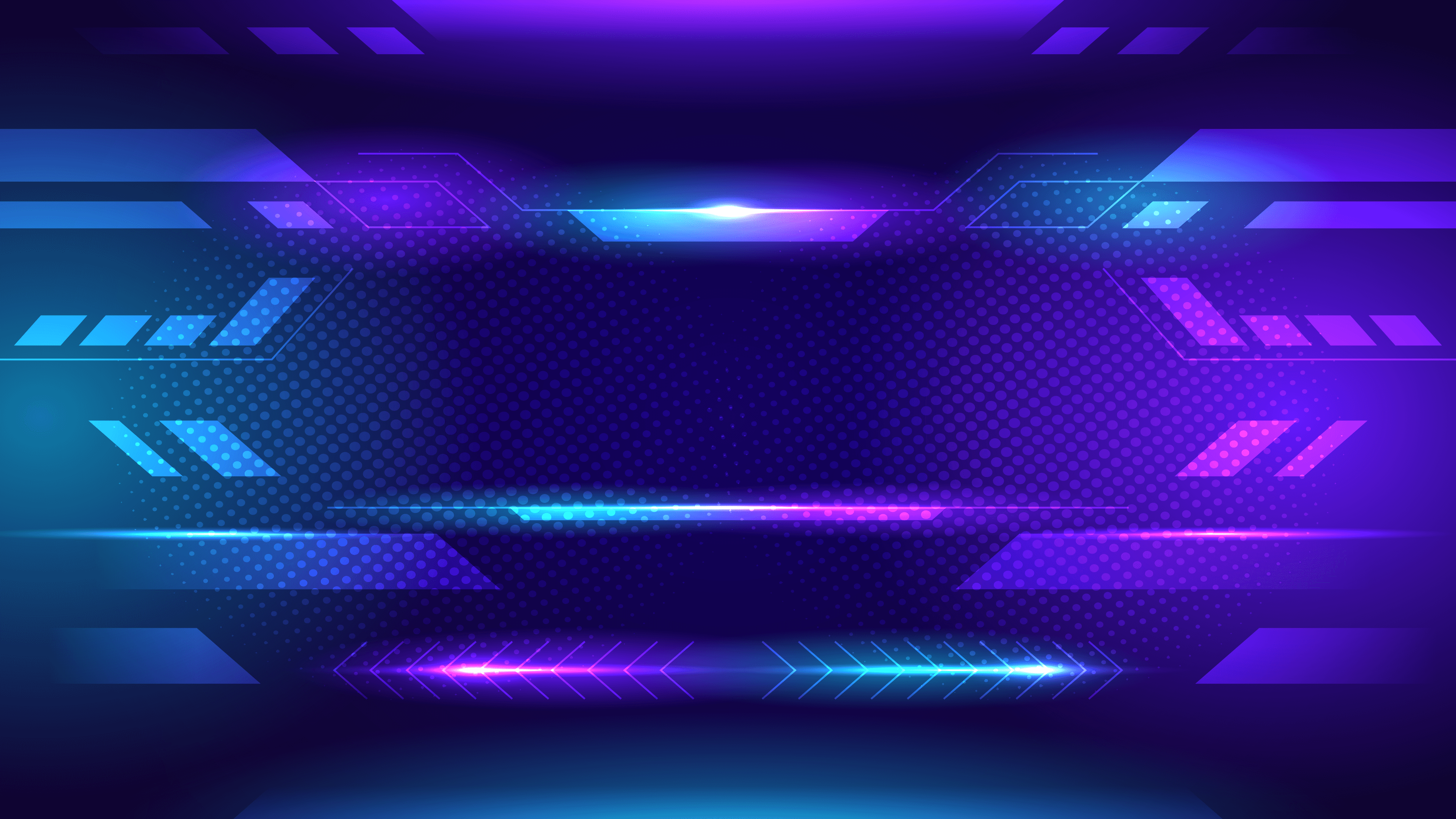 Futuristic digital background with glowing neon lines and arrows on a dark grid. — Banner Background
