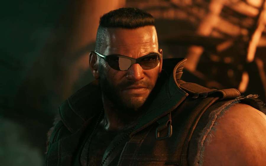 A serious gaming character with sunglasses and a tactical vest in warm lighting. — Barret Wallace Wallpaper