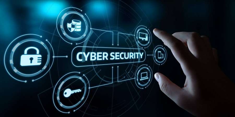 Mano tocando un holograma brillante de ciberseguridad con iconos de candado, llave y escudo. — Base de datos Fondos de pantalla