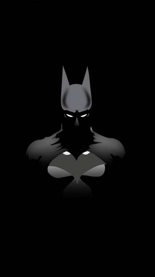 Olhos e emblema brilhantes do Batman em silhueta escura. — Batman Dark iPhone Papéis de Parede