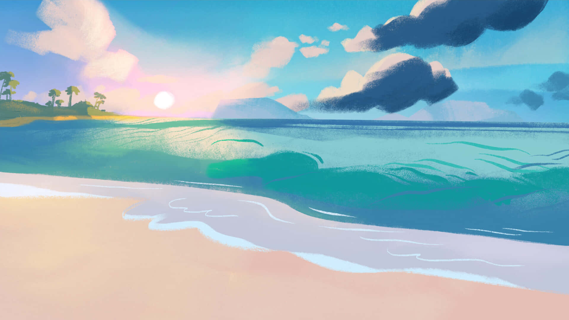 Beach Painting Wallpaper