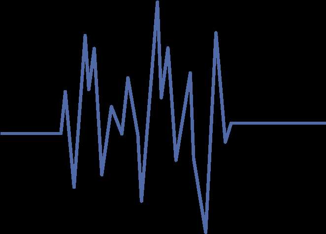 Blue heartbeat line graph on black background — Beat PNG