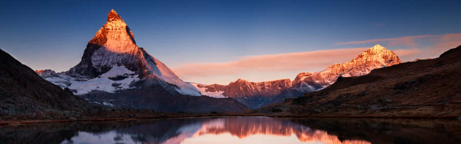 Berg Zonsondergang Achtergrond