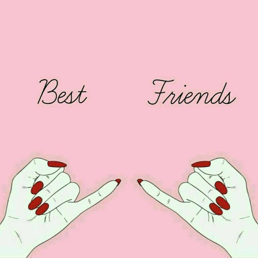 Two illustrated hands with red nails pointing at each other with 'Best Friends' text. — Best Friends Forever Wallpaper