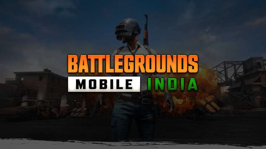 Soldato in equipaggiamento da combattimento in mezzo a un'esplosione con il logo Battlegrounds Mobile India. — Bgmi Sfondi