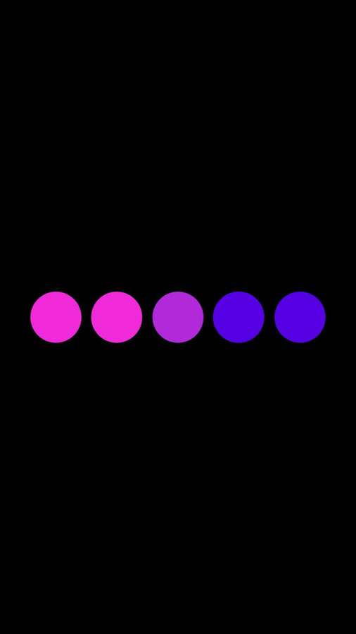 Fünf leuchtende Gradientenkreise auf schwarzem Hintergrund — Bisexuell Wallpaper