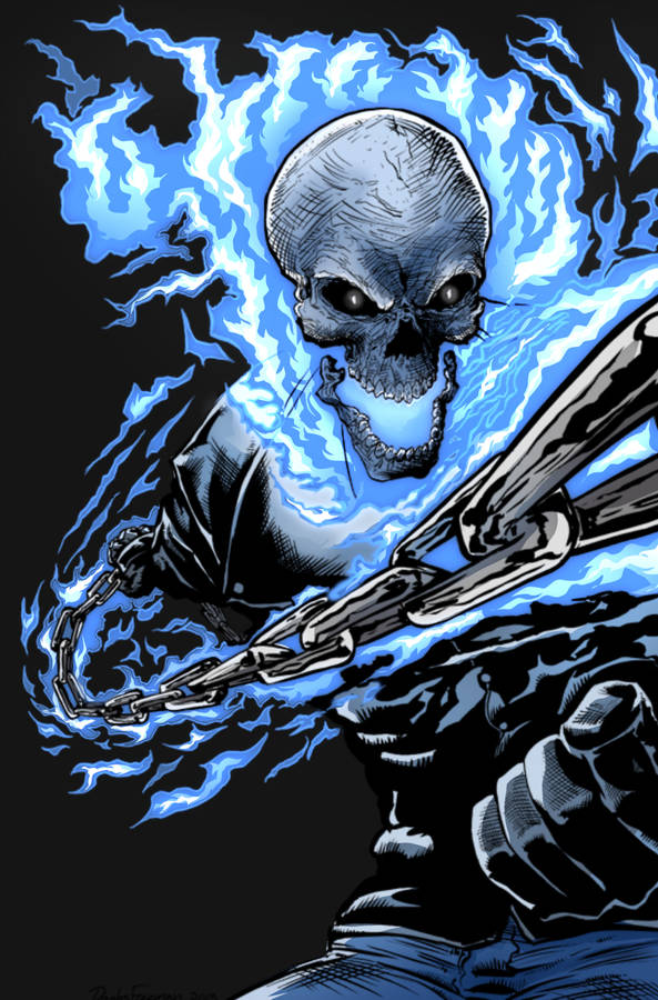 Blå Ghost Rider Wallpaper