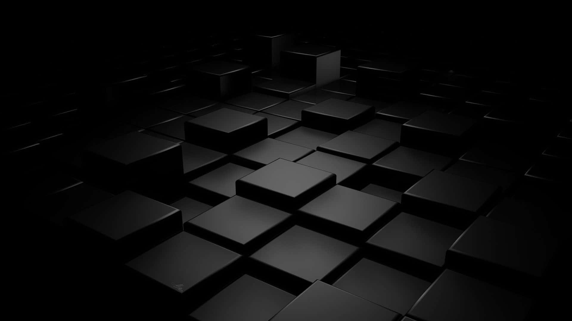 Abstrakt mørkt geometrisk mønster av svarte kuber med myke skygger. — Black 3d Bakgrunner
