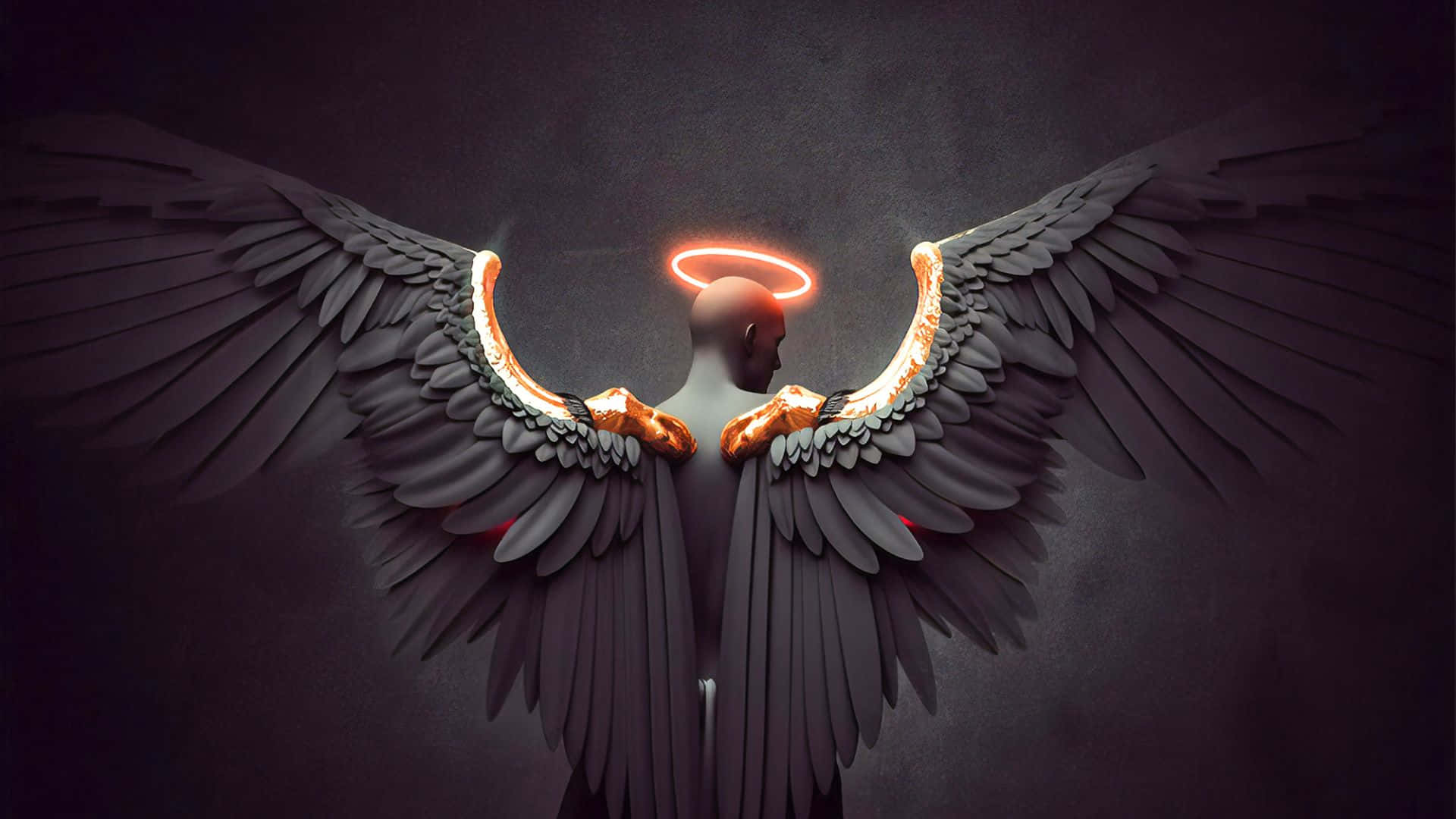 Black Angel Wings Background Wallpaper
